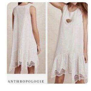Anthropologie cotton white dress